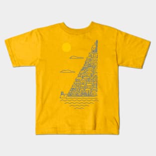 Positano lineart minimal drawingf Kids T-Shirt